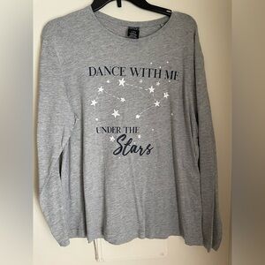 Gray Long Sleeve Graphic Tee